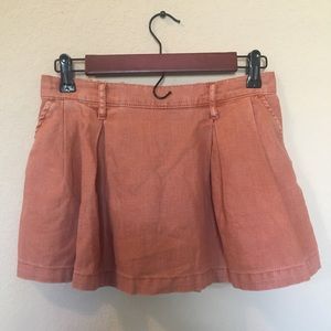 UO BDG burnt orange linen mini skort
